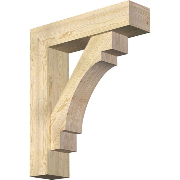 Ekena Millwork Merced Block Rough Sawn Bracket w/ Offset Brace, Douglas Fir, 8"W x 32"D x 38"H BKT0806X32X38MRC05RDF - main